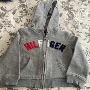 Full-Zip Hooded Sweatshirt, Tommy Hilfinger, XXS (2-3y), grey, 80% cotton
